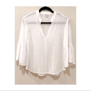 • Splendid • bell sleeve split neck blouse